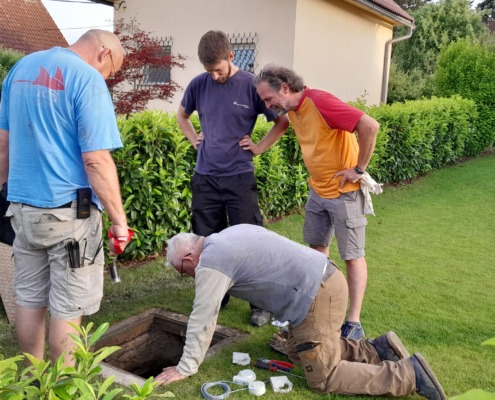 Mitten in der Arbeit